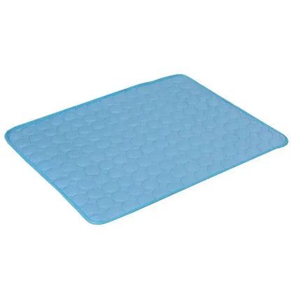 Dog Cooling Mat (1+1) in light blue color, featuring advanced Ice-Silk Technology for pet comfort.