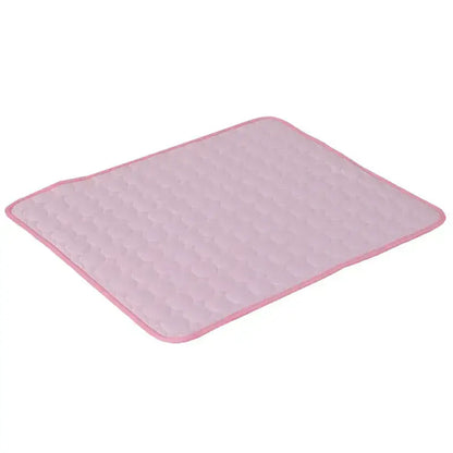 Dog Cooling Mat (1+1) in pink, featuring advanced Ice-Silk Technology for pet comfort.