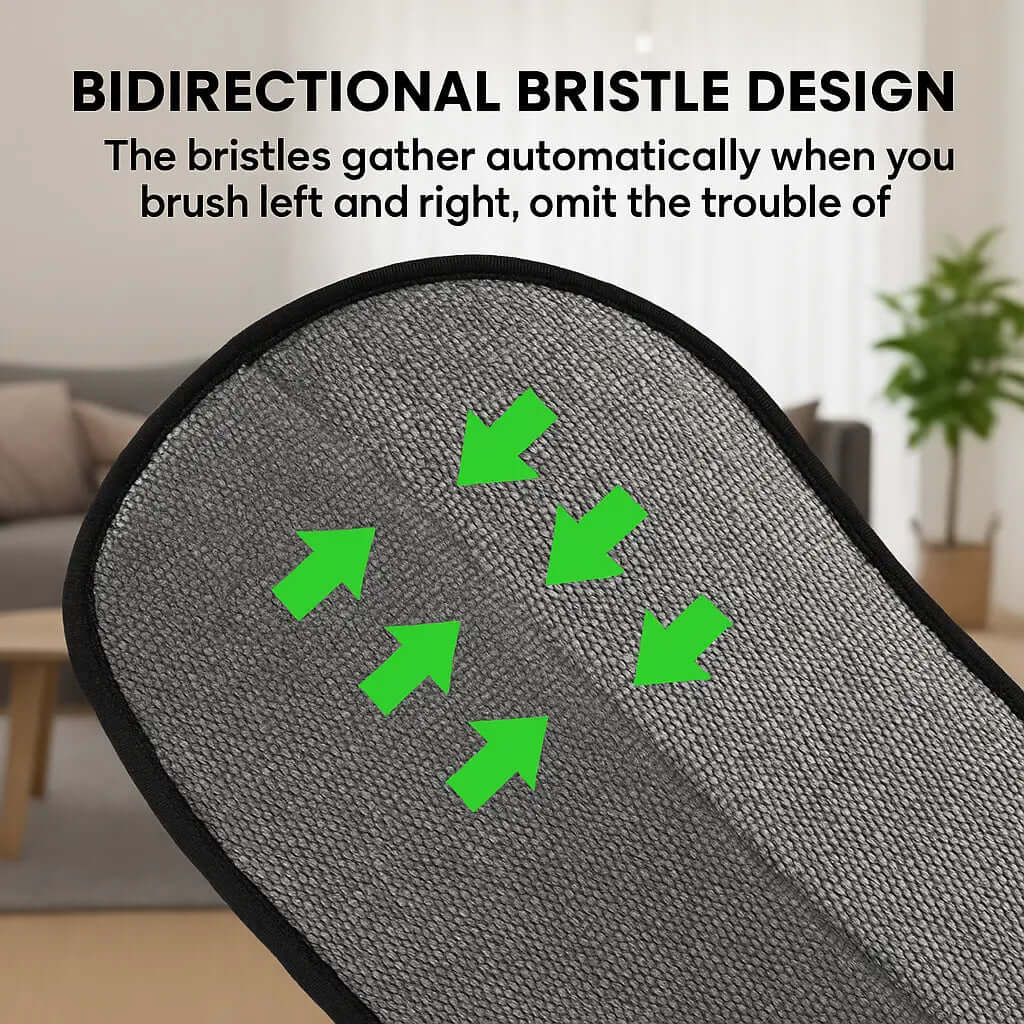 Pet Hair Removal Glove featuring bidirectional bristle design for easy fur removal from pets.