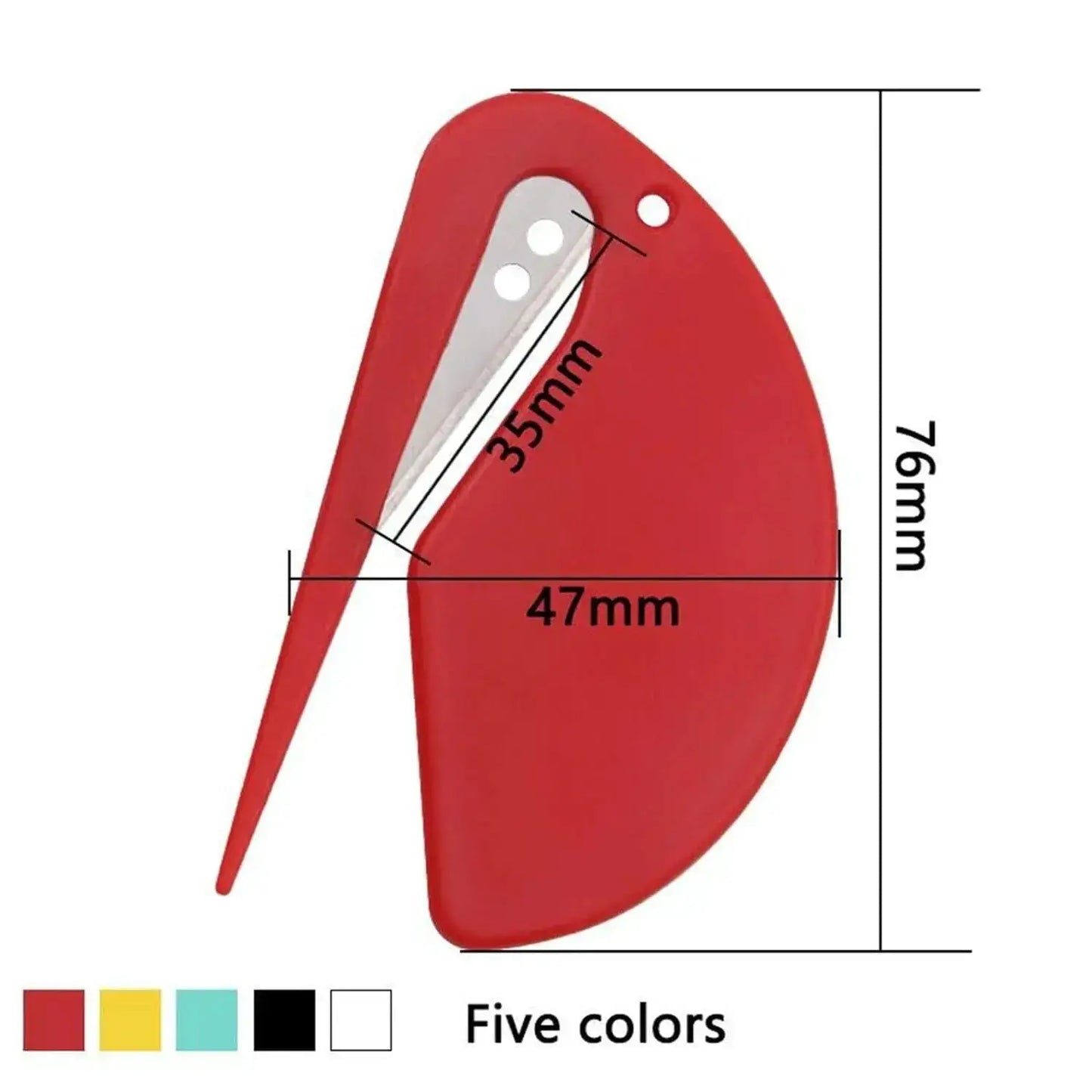Pet Hair Knot Cutter & Detangler Tool in red color, measuring 76mm x 47mm, designed for effortless pet grooming.